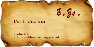 Bohl Zsanna névjegykártya